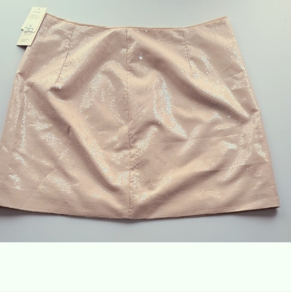 NWT Ladies Sz 10 A New Day Sequin Mini Skirt in Cream Color Fully Lined - Picture 8 of 9